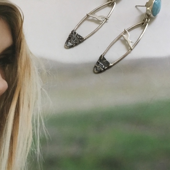 Mosaic Smith (Etsy) Artisan Crafted Larimar & Sterling Silver Earrings: NWOT! - Picture 6 of 6